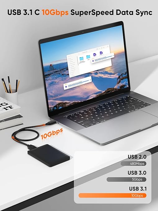 CableCreation 1FT USB C to Micro B Cable, 10Gbps Speed External Hard Drive