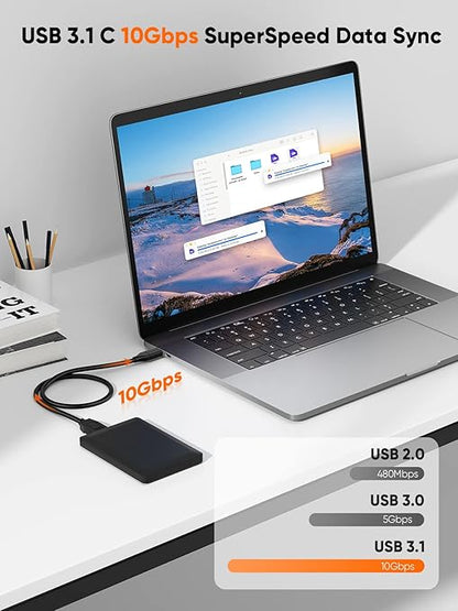 CableCreation 1FT USB C to Micro B Cable, 10Gbps Speed External Hard Drive