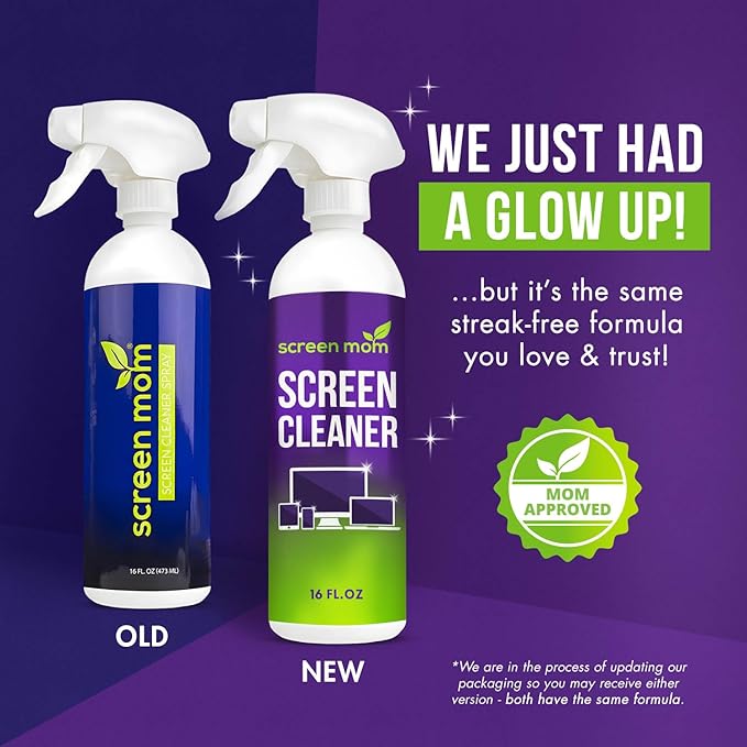 Screen Mom Screen Cleaner Spray and Microfiber Cloth 2-Pack Screen Cleaner
