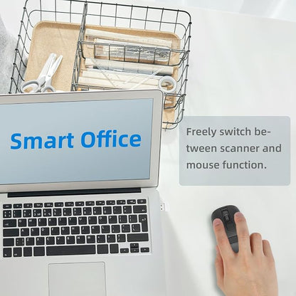 New Wireless Mouse Barcode Scanner, 2-in-1 Design 2D Handheld Barcode Scanner