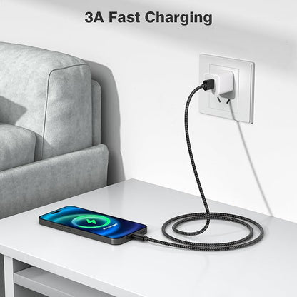 Elebase for Airpods 4 USB C Charger Cable 3 Pack 1.5/3.3/6.6FT, Type C Charging