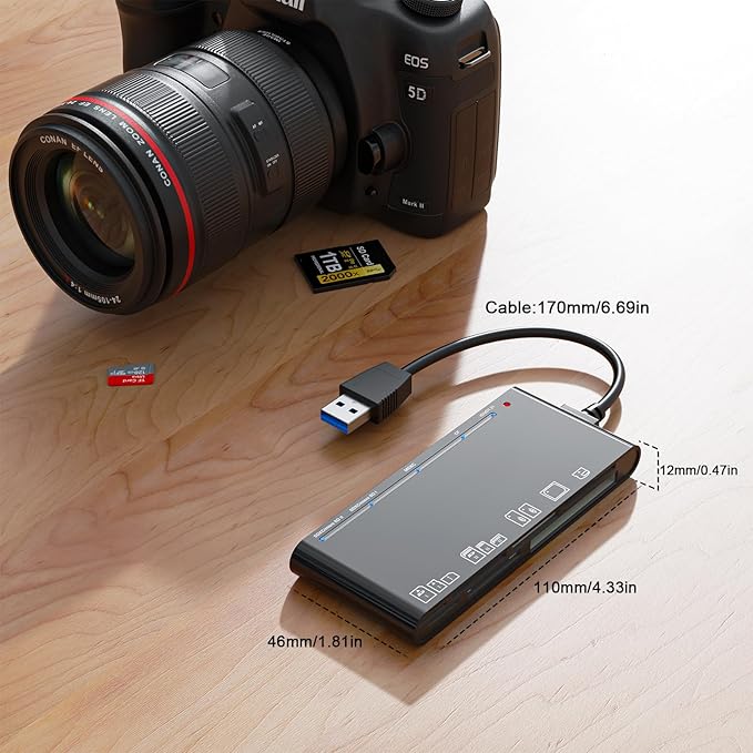 xD-Picture Card Reader USB 3.0, 7-in-1 Memory Card Reader/Adapter