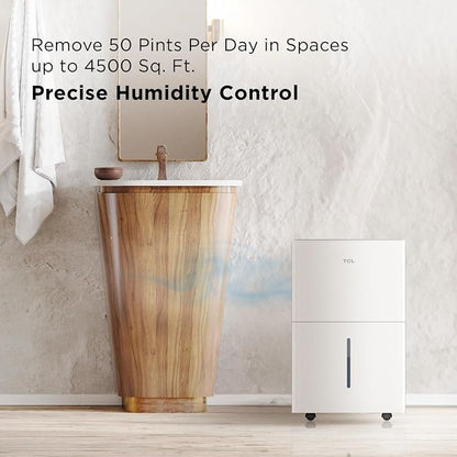 TCL 4500 Sq. Ft. 50-Pint Smart Dehumidifier, Energy Star 2024, Including