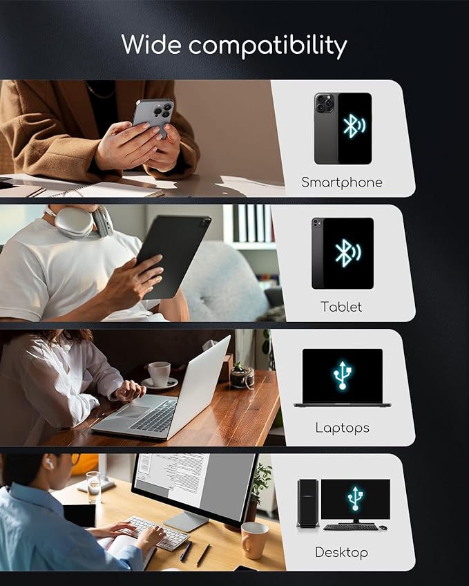 Portable Printers Wireless for Travel, Inkless Thermal Printer, Small Bluetooth
