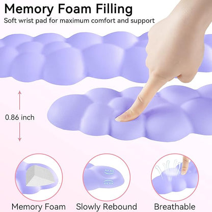 Cloud Wrist Rest for Computer Keyboard, 4-in-1 Memory Foam Leather Cloud