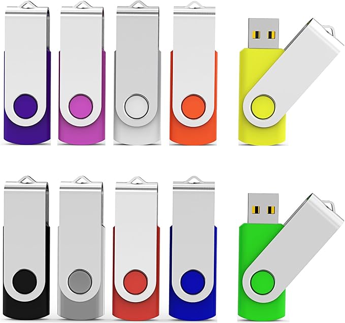 Aiibe 10 Pack 64 GB USB Flash Drives Thumb Drive Jump Drives 64GB 2.0 Flash