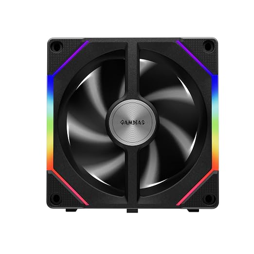GAMDIAS 120mm ARGB PWM Case Fan, 2 Blades in 1 Fan Pack, Sync