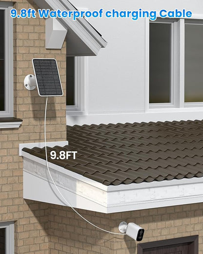 5W Solar Panel for Ring Camera, Solar Panel Charger Compatible