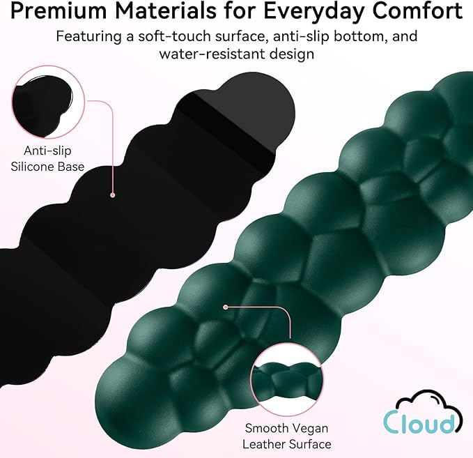 Cloud Wrist Rest for Computer Keyboard, 4-in-1 Memory Foam Leather Cloud