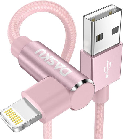 2 Pack 90 Degree iPhone Charger 10Ft Mfi Certified Lightning Cable Right Angle