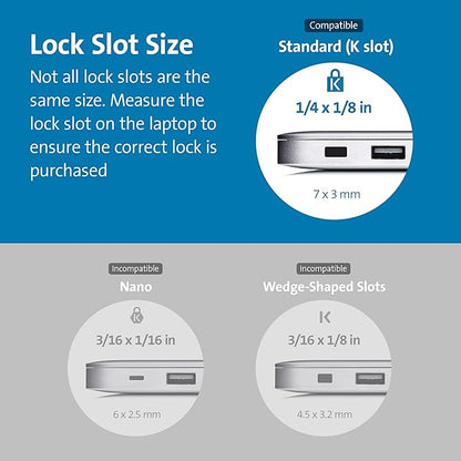 Kensington Combination Cable T-Bar Standard Lock Slot