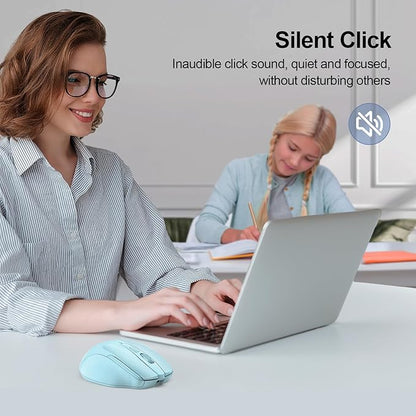 TECKNET Wireless Mouse Rechargeable 4800 DPI Silent USB A & Bluetooth Mouse 6
