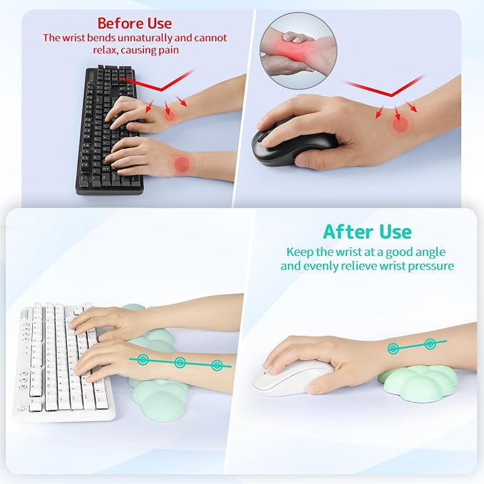 Cloud Wrist Rest Keyboard, Cloud Keyboard Wrist Pad Set