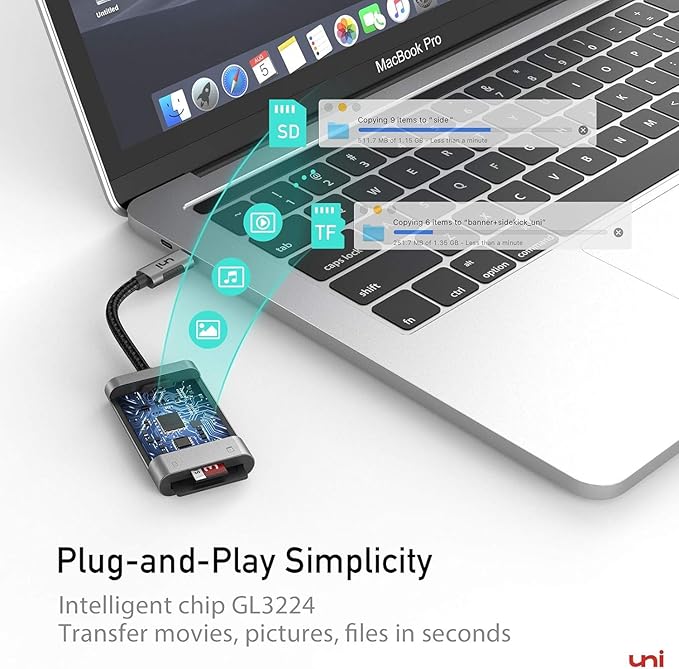 uni USB C SD Card Reader, Sturdy Micro SD Card Adapter, High-Speed USB Type C