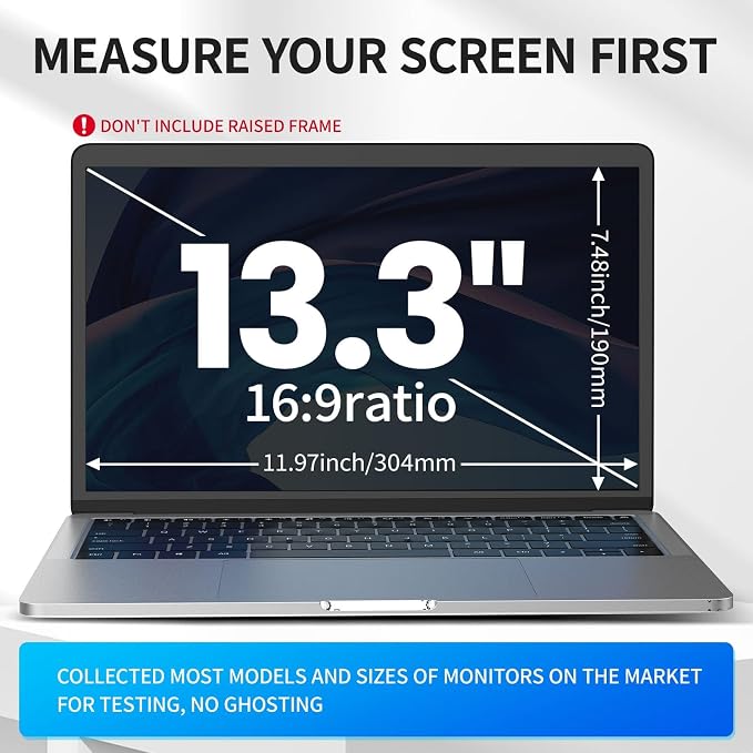Laptop Privacy Screen 13.3 inch, 9H Hanging Privacy Screen