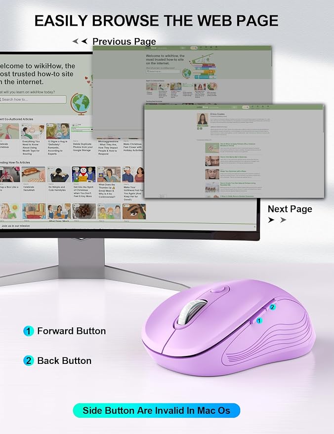 Trueque Wireless Mouse for Laptop, 2.4GHz Ergonomic Computer Mouse