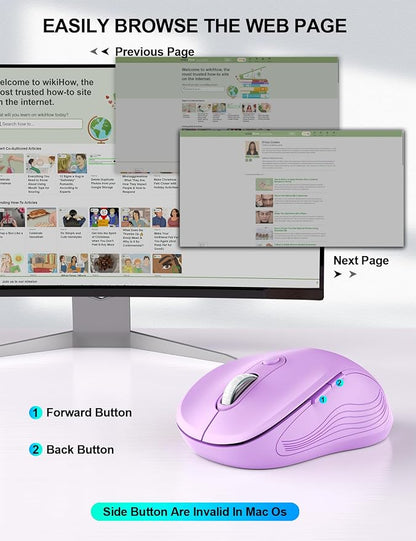Trueque Wireless Mouse for Laptop, 2.4GHz Ergonomic Computer Mouse