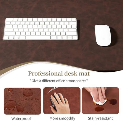 Leather Desk pad for Computer and laptops, Large Mouse pad and Keyboard mat