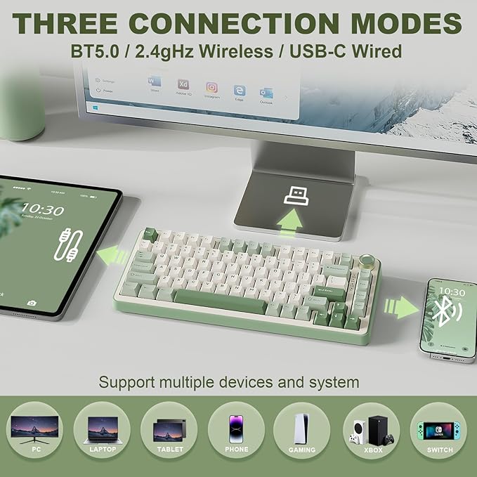 YUNZII B75 PRO Wireless Mechanical Keyboard, 75% Layout