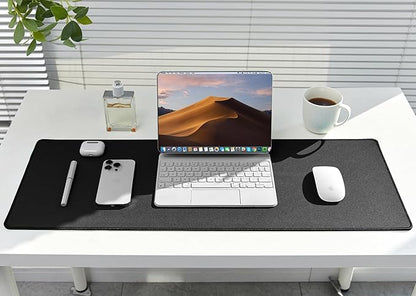 ALOANES Black Waterproof Desk Mat,