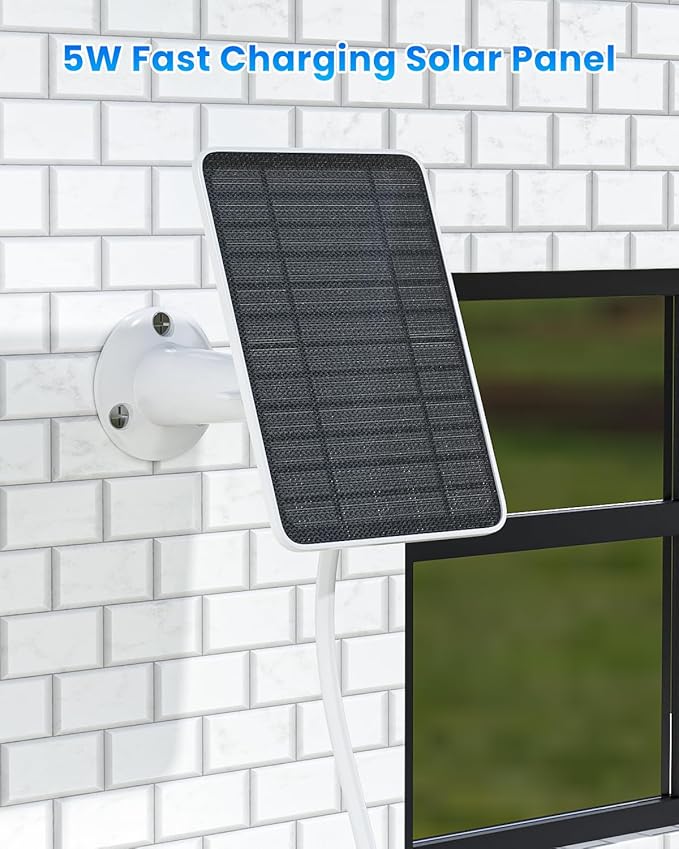 5W Solar Panel for Ring Camera, Solar Panel Charger Compatible