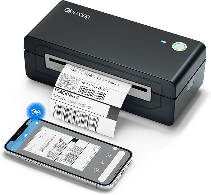 Bluetooth Thermal Shipping Label Printer, 4X6 Inkless Label Machine