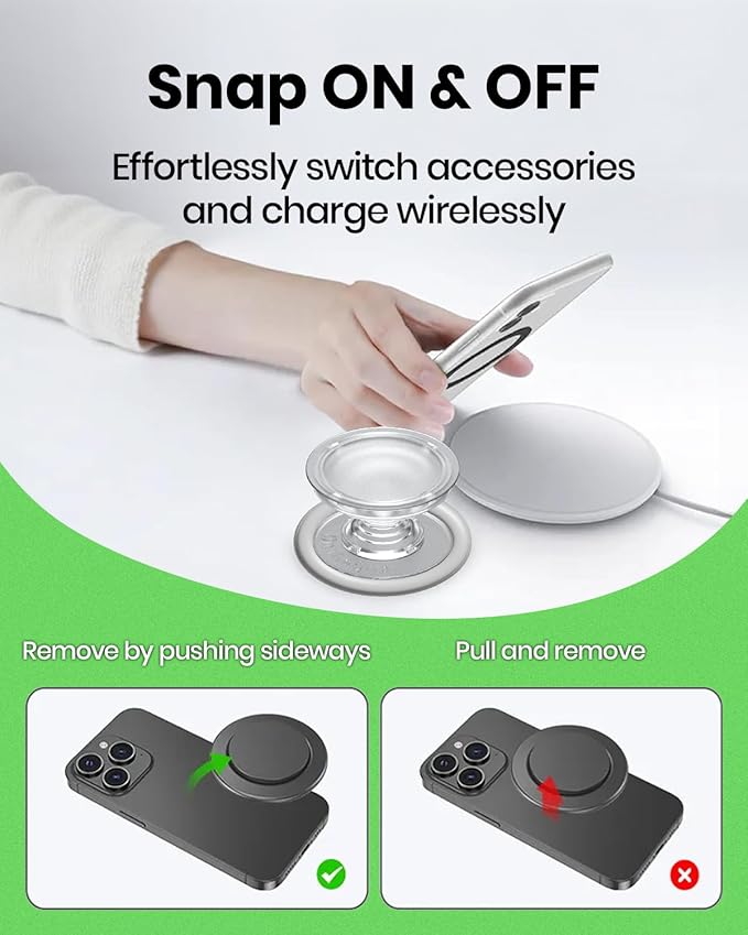 OnTheGrip Cute Natural Seashell Design Round Shape Collapsible Mobile Phone