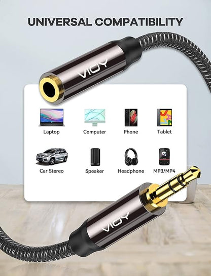 VIOY Headphone Extension Cable 15 FT, 3.5 mm Male to Female Stereo Audio Cable