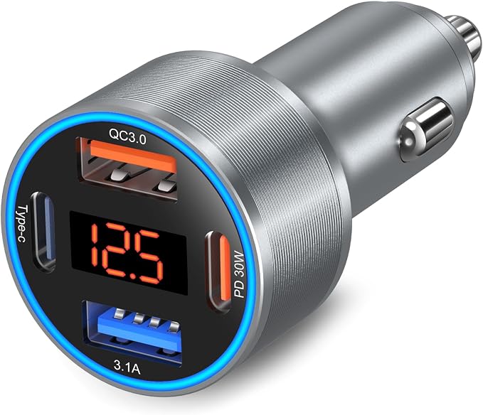 Car Charger USB C, 65W Dual 12V Cigarette Lighter USB Car Adapter