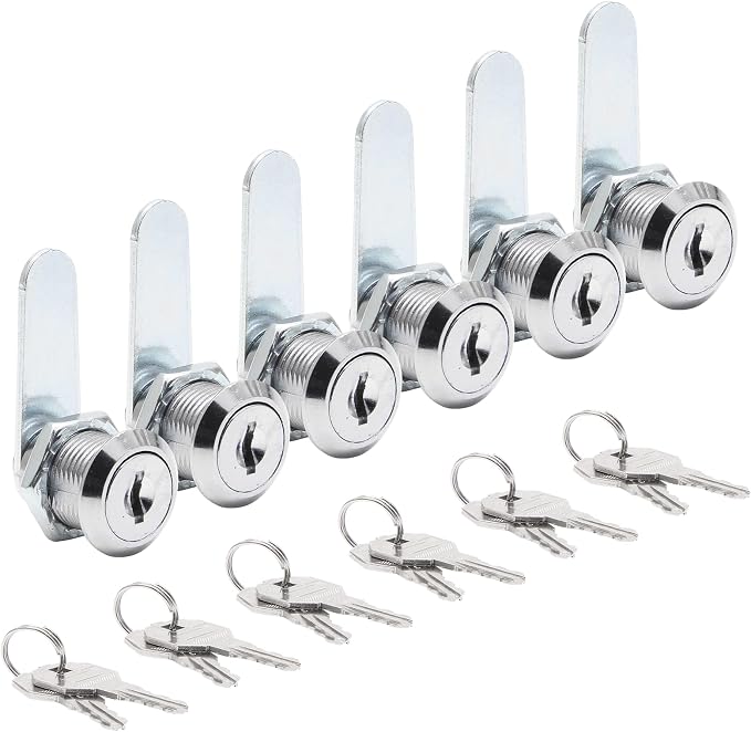 Uenhoy 6 Pack Cam Locks, Keyed Alike