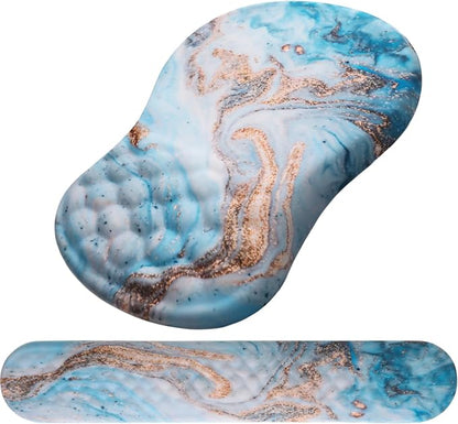 Mouse Pad Wrist Support, Laokiiy 2 in 1 Keyboard Wrist Rest+ Ergonomic Mouse Pad