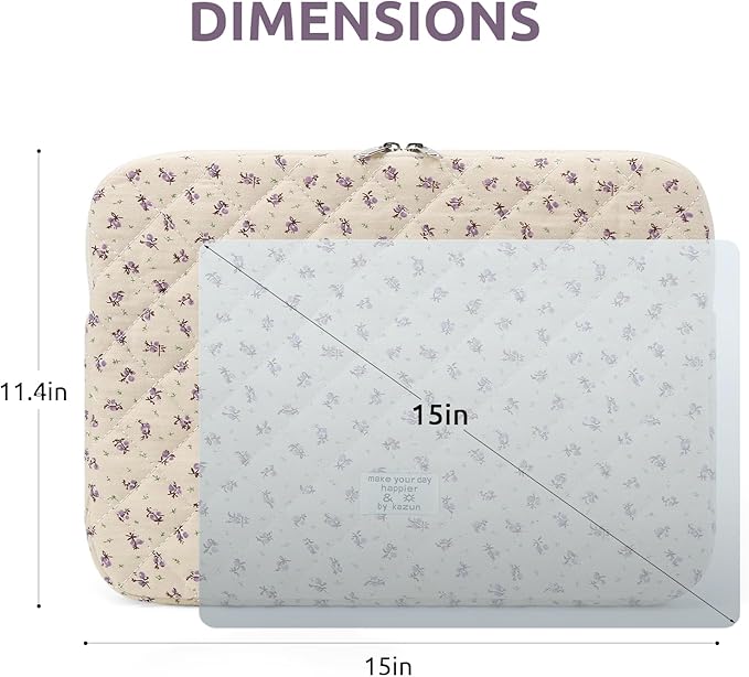 Puffy Laptop Sleeve 13-15.6 Inch Cute Quilted Laptop Protective Case Padded