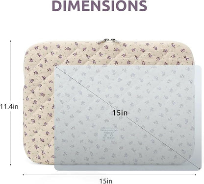 Puffy Laptop Sleeve 13-15.6 Inch Cute Quilted Laptop Protective Case Padded