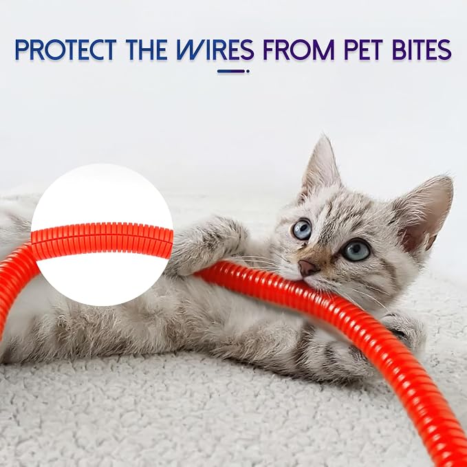 Split Wire Loom Tubing, 25ft Cord Protectors from Pets No Chew, Flexible Wire