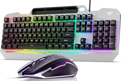 AULA Keyboard, T102 104 Keys Gaming Keyboard and Mouse Combo