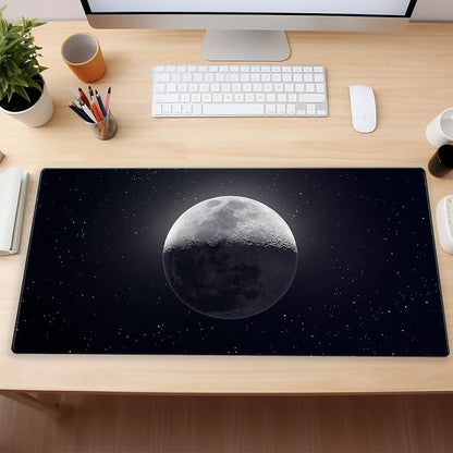 Moon Mouse Pad Sci-fi Galaxy Desk Mat Extended XL Large Gaming Mousepad Dark