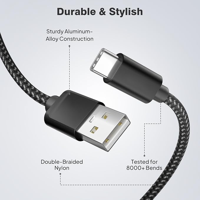 Elebase for Airpods 4 USB C Charger Cable 3 Pack 1.5/3.3/6.6FT, Type C Charging