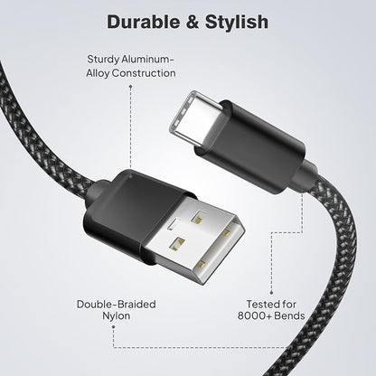 Elebase for Airpods 4 USB C Charger Cable 3 Pack 1.5/3.3/6.6FT, Type C Charging