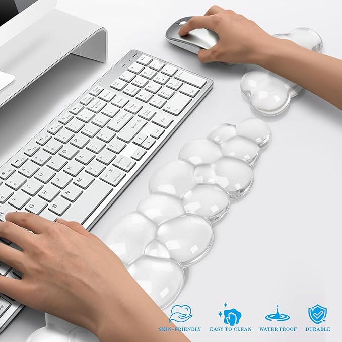 Gel Cloud Keyboard and Mouse Wrist Rest, Cute Wrist Support and Arm Support