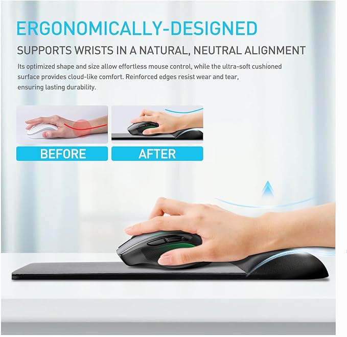 univo colors Design-Wave Wrist Rest Mouce Pad, PE Mouse Sliding