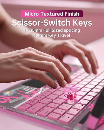 Intermerge for iPad 9th 10.2 inch Keyboard Case, 360° Transparent Multi-Touch