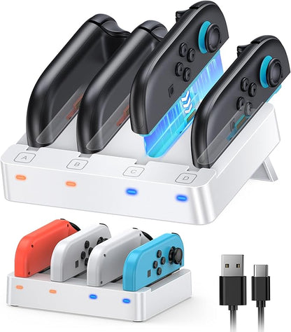Charger for Nintendo Switch 2 and Switch 1 Controller, Horizontal Charging Dock