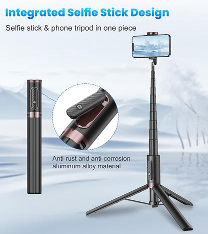 TONEOF 67" Cell Phone Selfie Stick Tripod, Smartphone Stand All-in-1