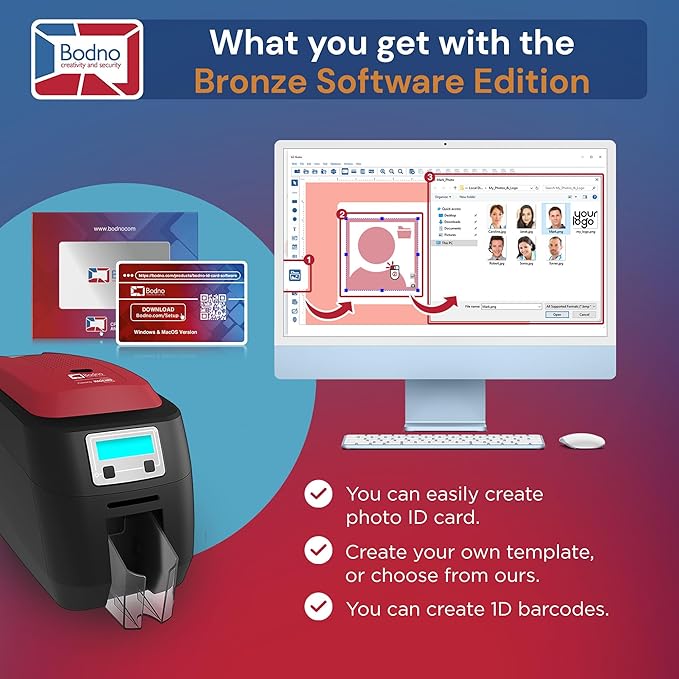 Bodno Magicard 400X Dual Sided ID Card Printer & Complete Supplies Package ID