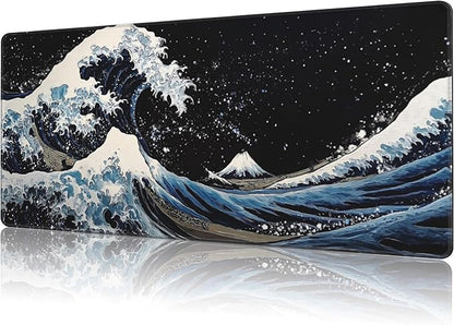 Mouse Pad Large Wave in The Night Sky Non-Slip Game Desk Mat