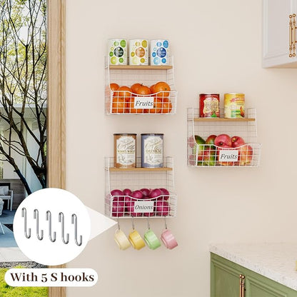 3 Pack Hanging Fruit Basket for Kitchen