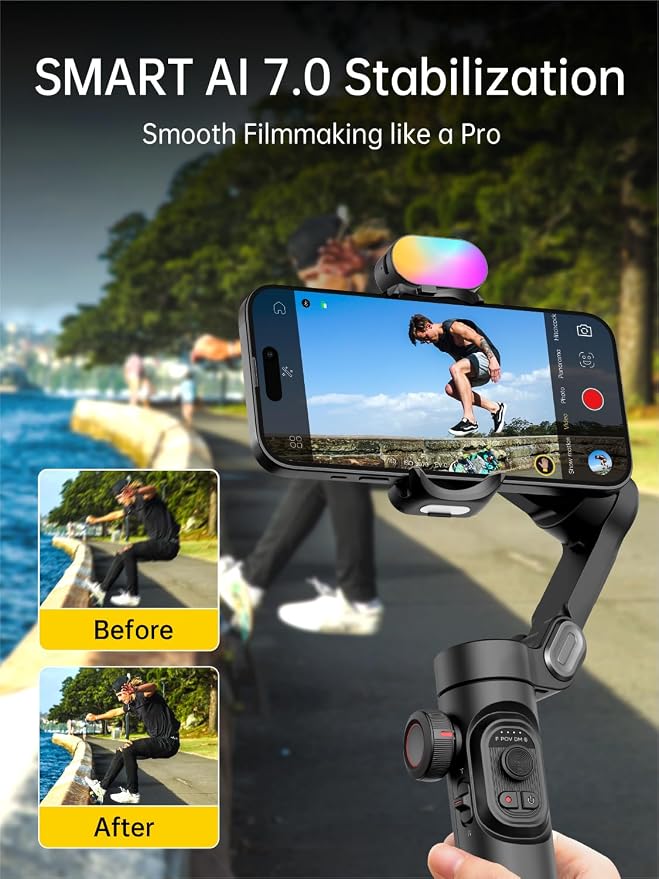 Phone Gimbal Stabilizer 3-Axis Smartphone Foldable Handheld Gimbal