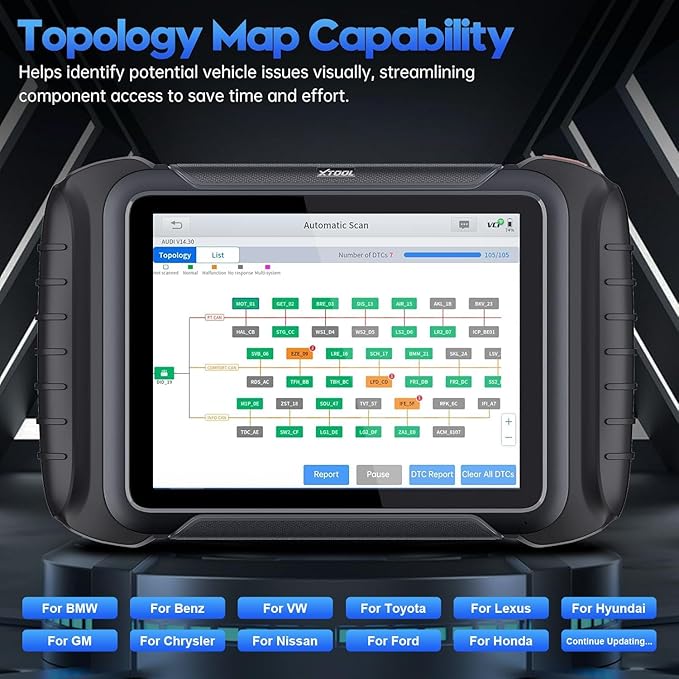 XTOOL D8W OBD2 Scanner Diagnostic Tool Wireless Bidirectional Scan Tool