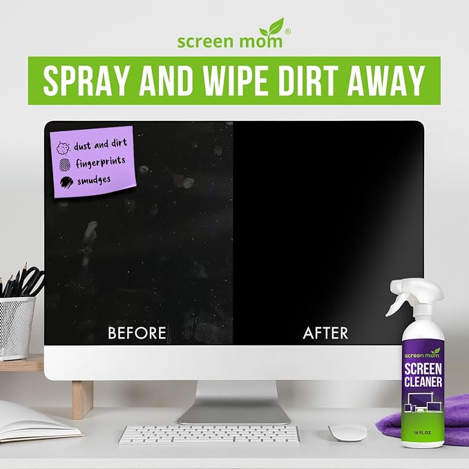 Screen Mom Screen Cleaner Purple Microfiber Cloths