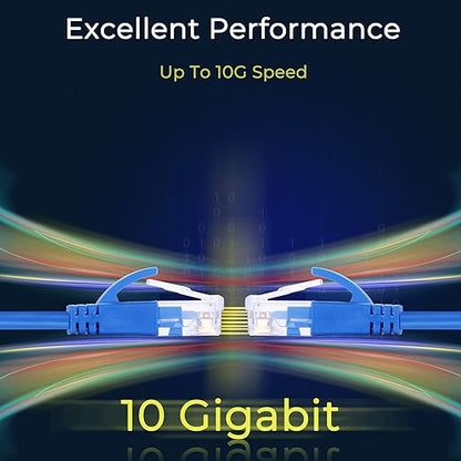 Rapink Patch Cables Cat6a 1ft Slim, Cat6a Ethernet Patch Cable 10G Support
